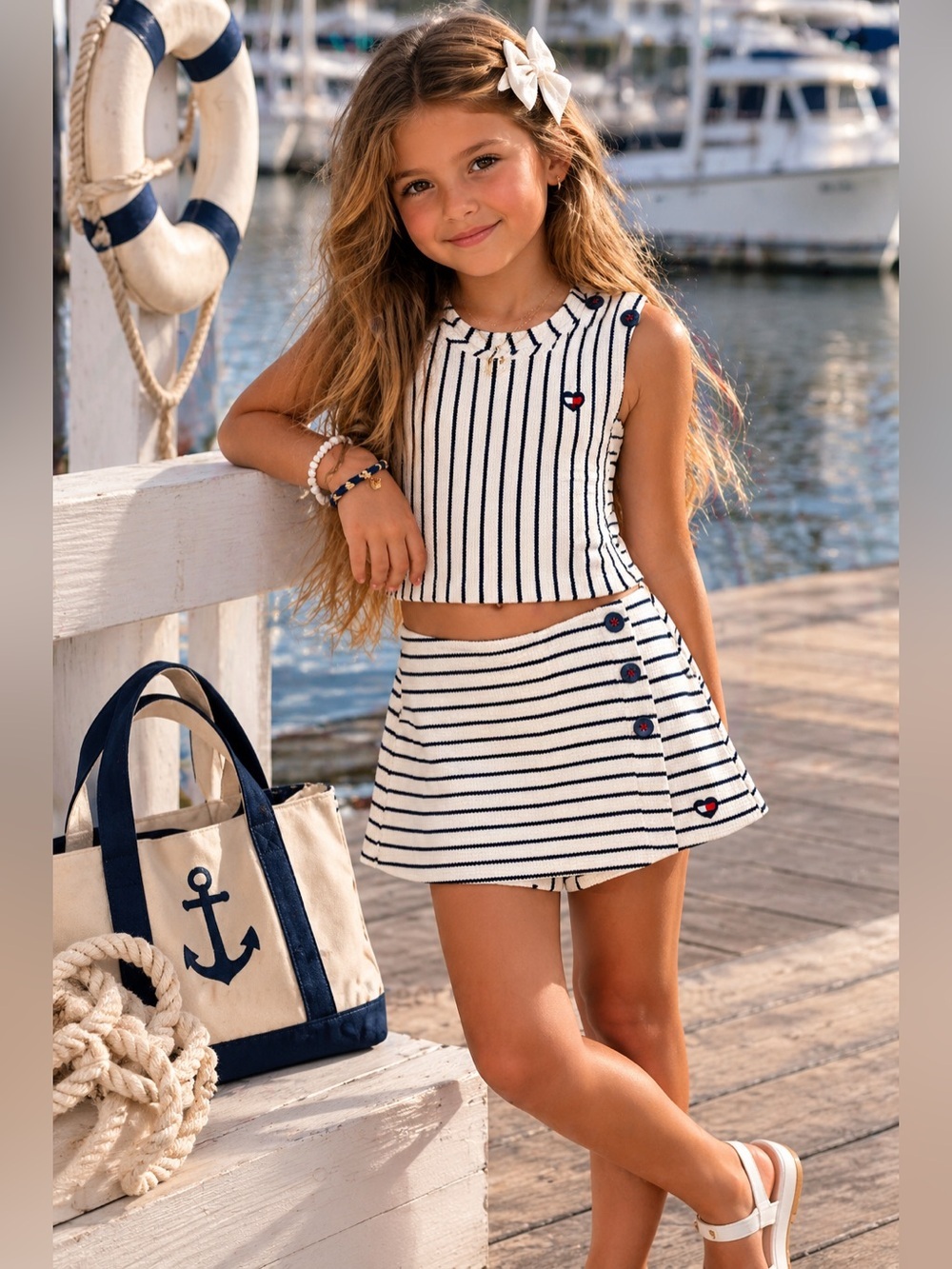 NWT Tommy Hilfiger Girl 4 Nantucket Nautical Set Americana Boat Retails $55 July